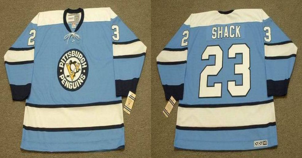 2019 Men Pittsburgh Penguins #23 Shack Light Blue CCM NHL jerseys